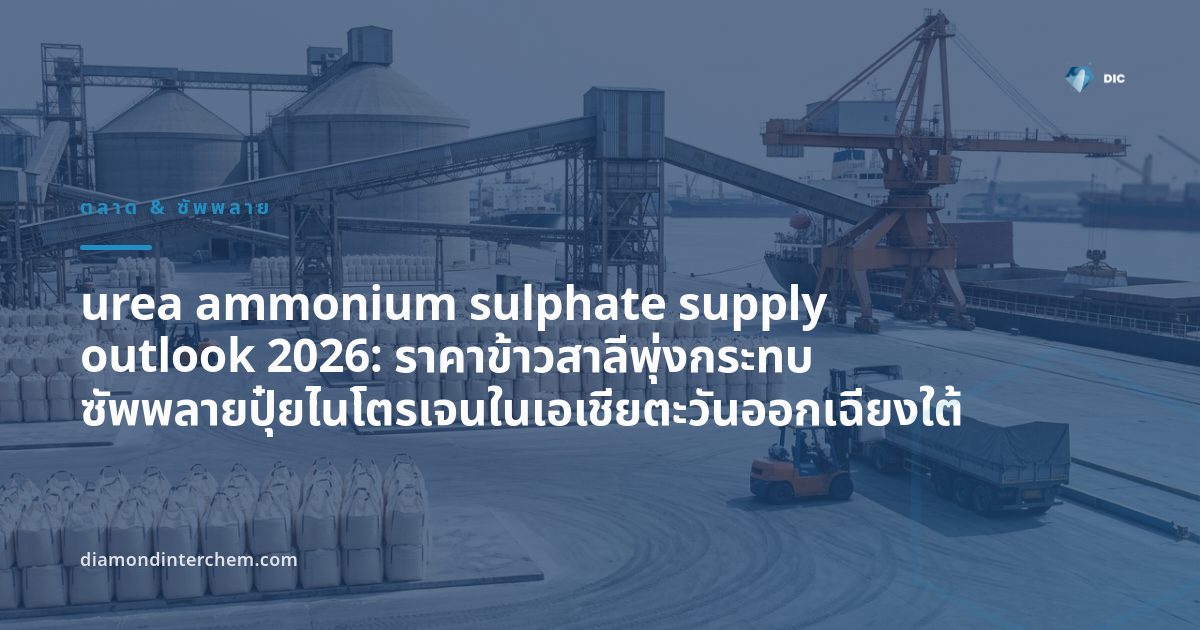 แผนภาพ urea ammonium sulphate supply outlook แสดงเส้นทางขนส่งปุ๋ยไนโตรเจนจาก Black Sea สู่เอเชียตะวันออกเฉียงใต้